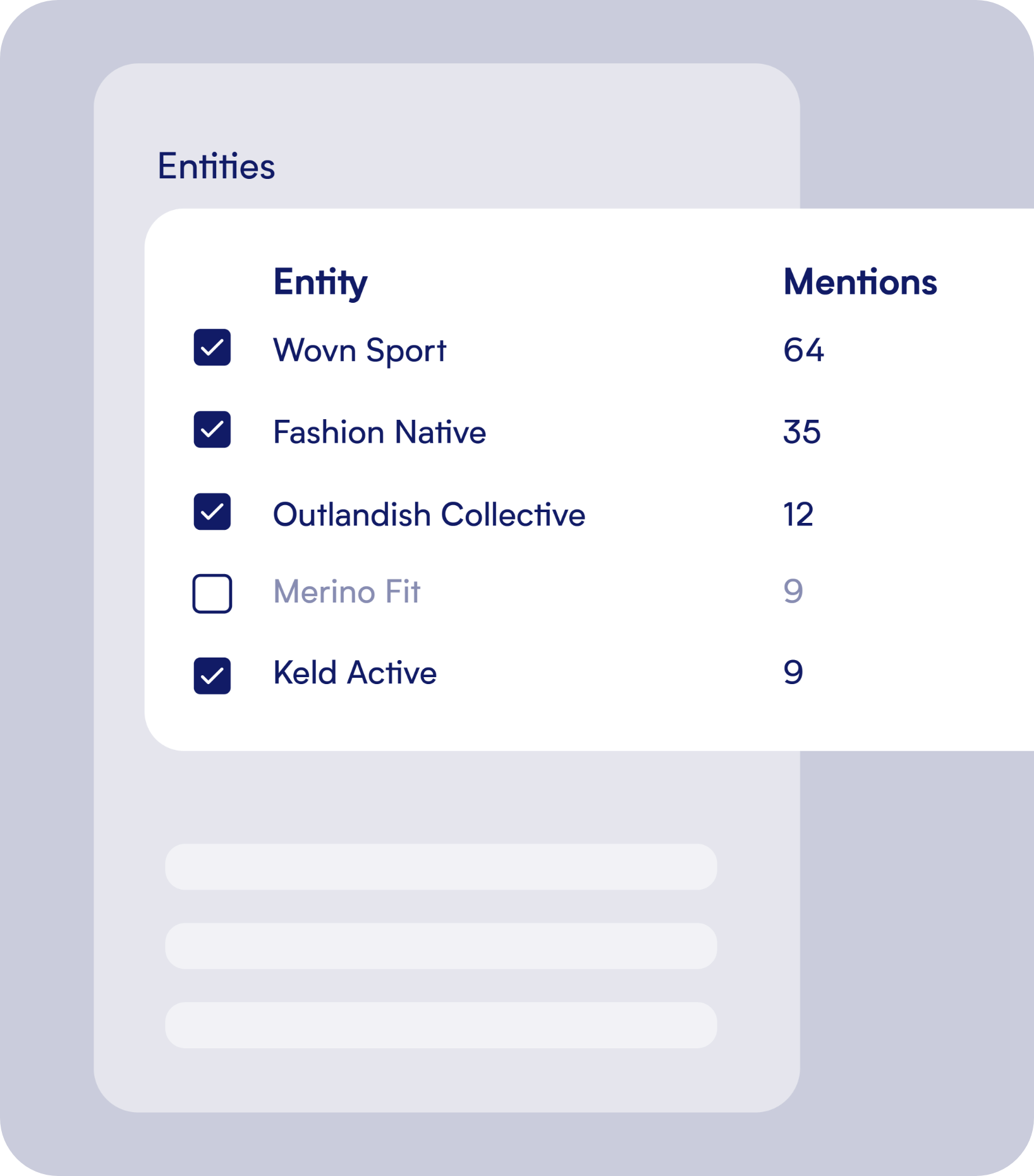 Pick entities Pick entities