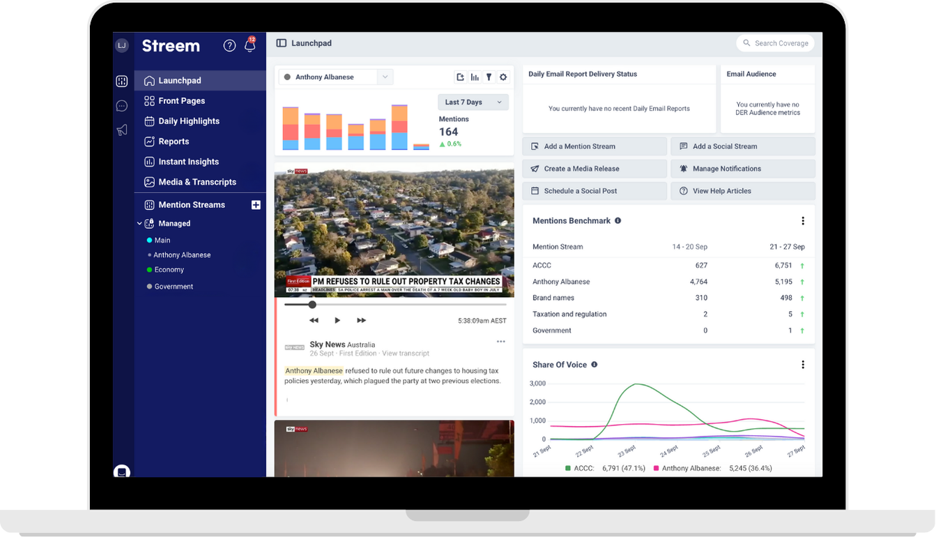 Sky News Content in the Streem Platform